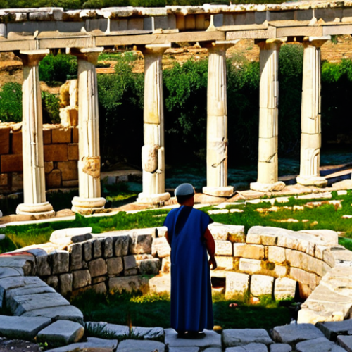 Home 17 Ancient Salamis Ruins**
"Ancient Greek ruins of Salamis, Cyprus, bathed in golden sunlight. Columns, mosaics, and the remnants of a Roman bath. Perfect anatomy, correct proportions, natural pose, safe for work, appropriate content, fully clothed, professional photography, historical accuracy, daytime scene, archaeological site, tourists exploring. Modest clothing, family-friendly atmosphere."
**